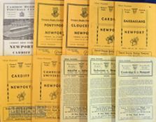Newport Rugby Programmes 1954-1963 (10): Issues at home v Cardiff 1957-8 & 1958-9, Cambridge Univ. &