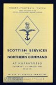 1945 Scarce Scottish Services v Northern Command Rugby Programme: At Murrayfield, March, close to