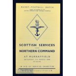 1945 Scarce Scottish Services v Northern Command Rugby Programme: At Murrayfield, March, close to