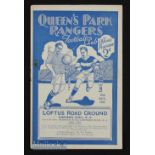 1935/36 Queens Park Rangers v Portsmouth London Combination match 19 October, slight crease, rusty