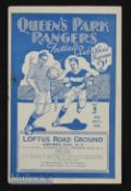 1935/36 Queens Park Rangers v Portsmouth London Combination match 19 October, slight crease, rusty