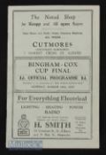 1936/37 Hatfield Utd v Redbourn, Bingham-Cox cup final match programme 29 March 1937, creases,