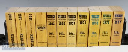 1960s and 1970’ Wisden Cricketers’ Almanacs (11) 1960, 1961, 1962, 1963 100th edition, 1964, 1966,