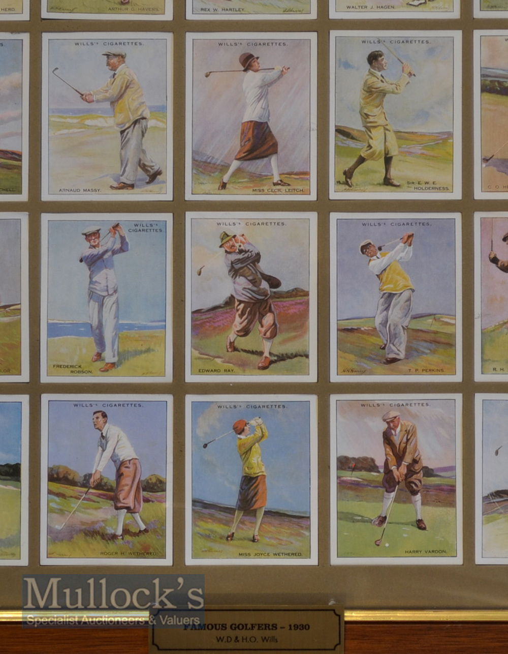 W D and H O Wills Golfing Cigarette Cards c1930 titled “Famous Golfers” - complete set 25/25 large