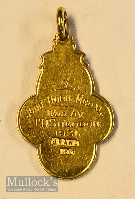 1931 LM&S Railway Northern Div Golf Club 15ct gold winners engraves medal – for The John Horn - Image 2 of 2