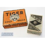 2x American Golf Ball Boxes – United States Rubber Co “Tiger Golf Balls” mesh golf ball box for 12