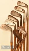 8x Assorted irons to include 4x mussel back irons by Tom Stewart, John Letters, Anderson Anstruther,