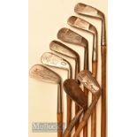 8x Assorted irons to include 4x mussel back irons by Tom Stewart, John Letters, Anderson Anstruther,