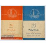 1948 London Olympics Cycling and Swimming Programmes (2) on August 9th and July 30th, both overall