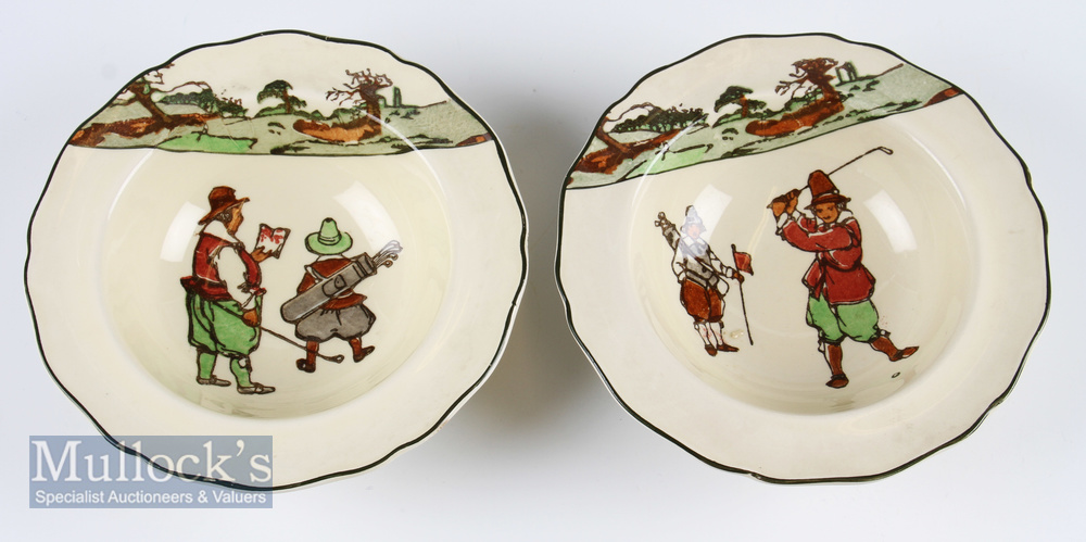 2 Royal Doulton Crombie Golfing Series Ware Small Bowls – both showing light signs of use with one