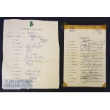 1960s Cricket Signed Team Sheets (2) South Africa UK Tour 1965 sheet with 16 signatures plus 1964