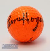 Ben Hogan (9x Major Winner incl all four majors) signed golf ball – on an orange Ben Hogan Apex S