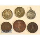 Collection of London/South East Counties Golf Club silver and bronze medals from 1890s onwards (6)