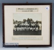 1923 Mitcham v A Sandhams XI Cricket Team Photograph played September 21st 1923 with a full list