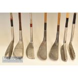 7x assorted early plastic coated steel shafted putters to include Standard Golf Co ‘Cotton-Mills’