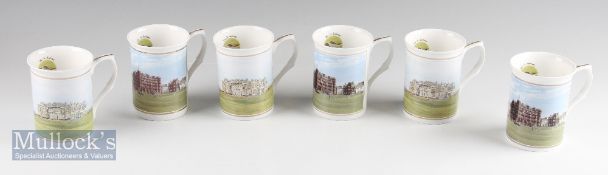 Bill Waugh ‘The St Andrews Millennium Golf Collection’ Set of 6 Cups depicting two versions of The