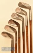 6x Unusual and interesting Glory Diamond backed irons and putter by Anderson and Sons St Andrews