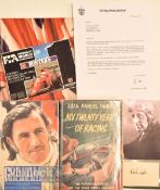 Selection of Motor Racing Autographs to include Graham Hill Book, In Twenty Years of Racing, Malcolm