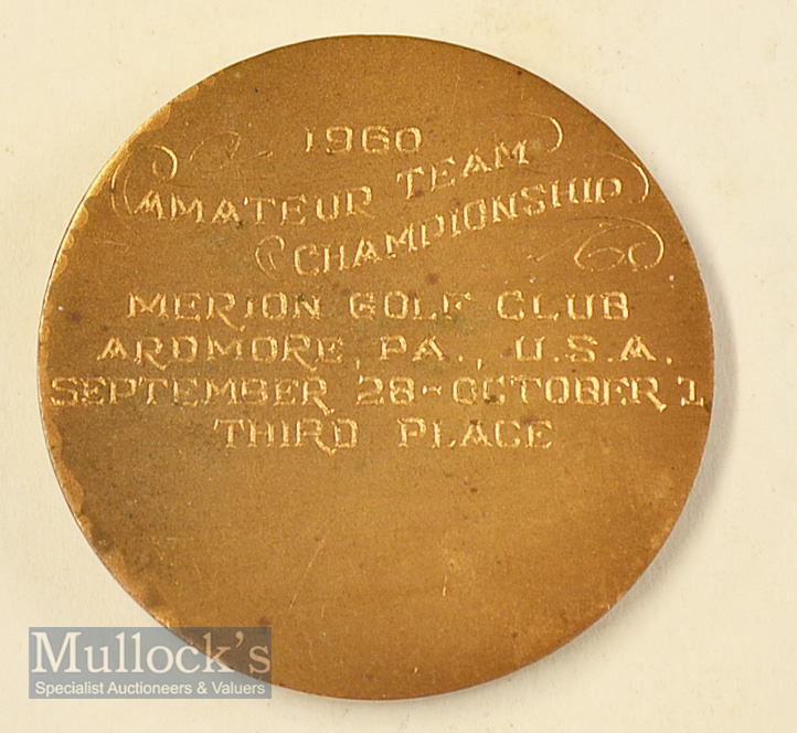 2x 1960 American World Amateur Golf Council Members Badge and 3rd Place Winners medal – held at - Image 2 of 2