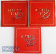 1952 Helsinki Olympics Red Sticker Albums (3) all in German incl Band 1 (empty) and 2 Band 2, both