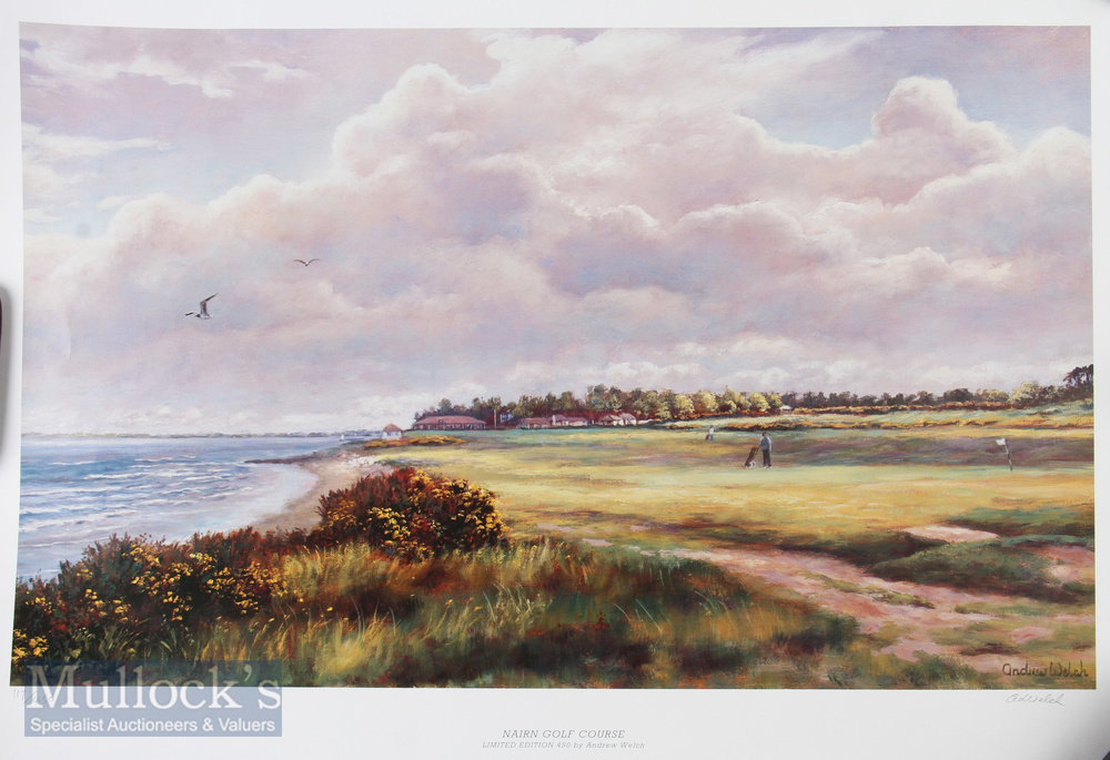 Andrew Welch (signed) – ltd ed colour golf print entitled ‘Nairn Golf Course’ signed by the artist