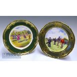 Pair of Spode Plates: One by K Pickin ‘Golf at Blackheath 1775’ and Antique Golf Series No.1 limited