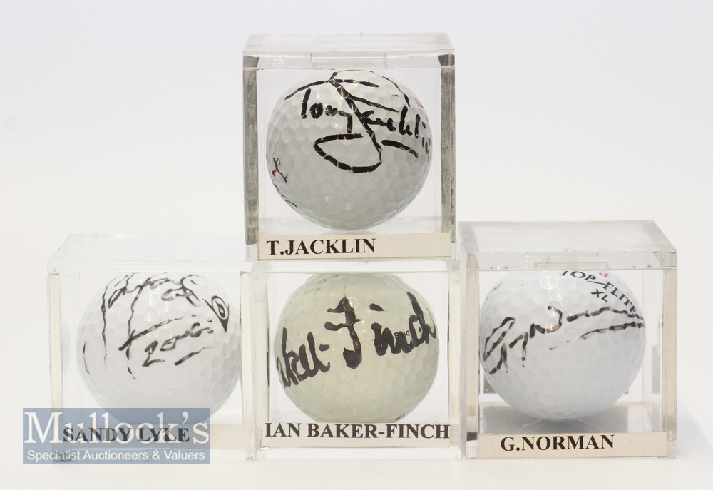 4x British, American and Australian Open & US Golf Champions signed golf balls form the 1960/1990s –