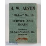 Tennis Flick Book No.10 H W Austin Service and Smash c1930s published by Slazenger’s Ltd, London,