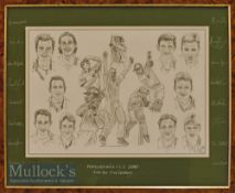 2000 Worcestershire Signed Cricket Print a limited edition by Chris Everton 28/200 signed by the