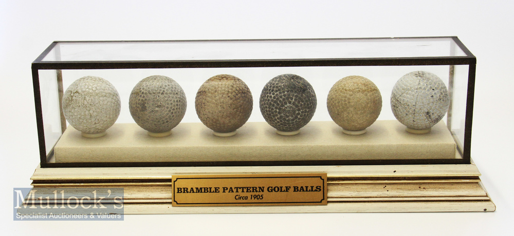 Collection of 6x various bramble pattern golf balls – 2x guttie I R and The Arrow; 4x rubber core to - Image 2 of 2