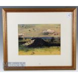 Interesting colour golf print entitled ‘The Bridge St Andrews’ Riley 76 to bottom corner, framed