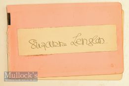 Tennis - Suzanne Lenglen (1899-1938) Tennis Autograph signed to cutting and laid to album page, in