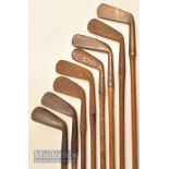 5x various irons and 3x blade putters (8) – from cleeks to general irons makers incl Winton