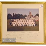 Worcestershire County Cricket Signed Framed Display with a team photograph with autographs below