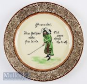 Royal Doulton Morrisian Golfing Series Ware proverb plate c1915 - decorated in 17th c. golfers