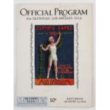 1932 LA Olympics Official Programme dated Saturday 13th August, central vertical fold with covers