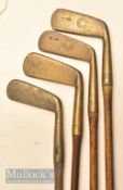 4x various gunmetal brass blade putters – 2x Anderson Anstruther with the Accurate Arrow cleek mark,