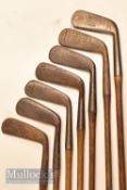 7x various Tom Stewart Pipe Mark putters and putting cleeks – makers incl Abe Mitchell North