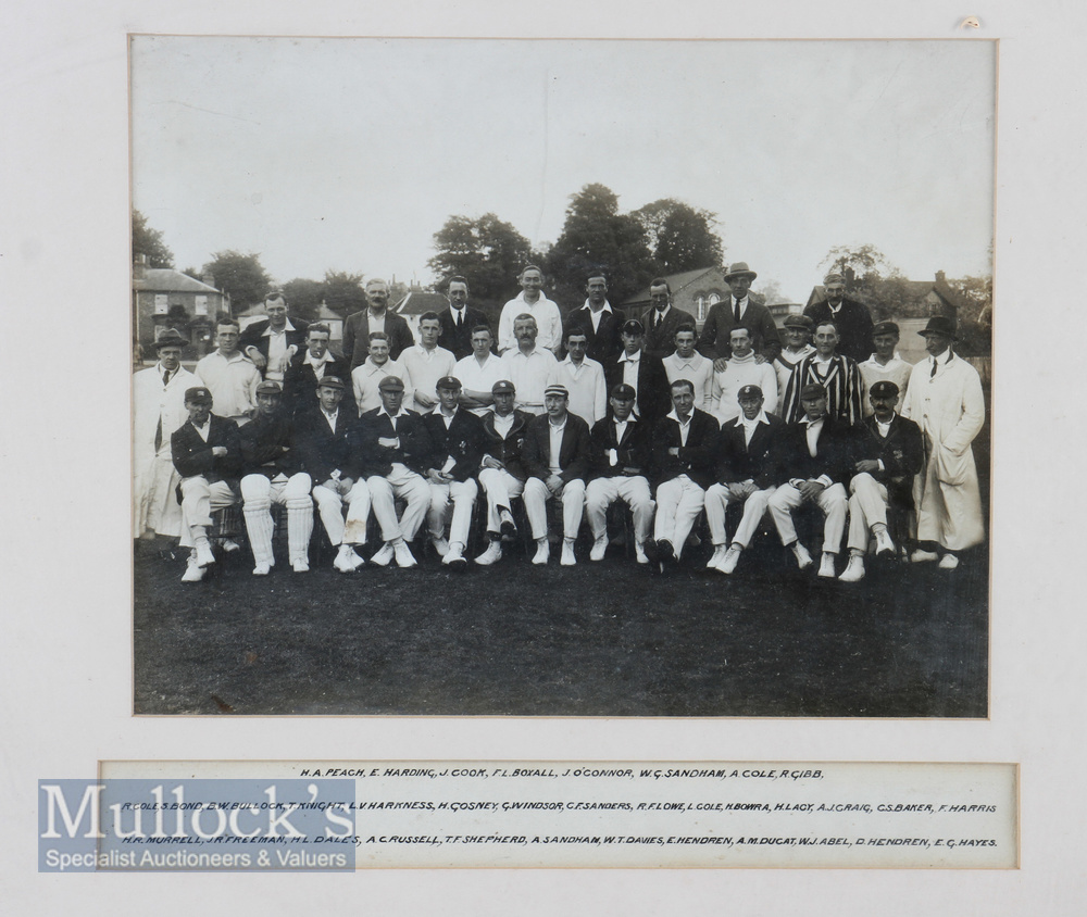 1923 Mitcham v A Sandhams XI Cricket Team Photograph played September 21st 1923 with a full list - Image 2 of 2