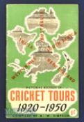 1920-1950 Pictorial Records of Cricket Tours to UK souvenir booklet – complied by A W Simpson – full