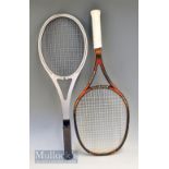 2x Composite Tennis Rackets - Head Arthur Ashe Competition size marked to side “4 1/2 L”, together