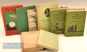 Assorted Golf Books with titles including Golf In The South 1935, Golf for the middle-Aged & Others,