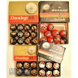 Selection of Dunlop 65 Wrapped Golf Balls and boxes featuring 25x wrapped Dunlop 65 balls, 8x Dunlop