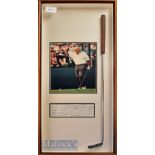 Arnold Palmer Private Golf Course at PGA West Signed 1998 Scorecard and Putter display featuring a