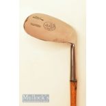 Fine and as new Lockwood Brown Mammoth niblick – head measures 4.5”x 3.5” - stamped Niblick to the