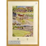Worcestershire County Cricket Club 150 Years Colour Print signed by the artist D Birtwhistle,