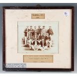 1898 Surrey XI Cricket Team Photograph official 19th Century team photograph, framed, overall