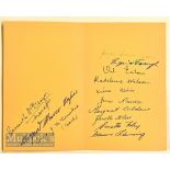 1963 Inaugural Women’s Netball World Championship Tournament signed card by the winners