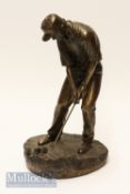 Veronese Cold Cast Bronze Resin Golfer Figure height 20cm, good overall