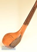 G Forrester golden dogwood driver c1895 with full black leather face insert fitted with the original